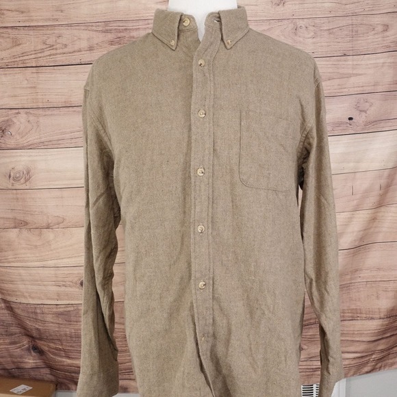 ROUNDTREE & YORKE BROWN LONG SLEEVE FLANNEL BUTTON DOWN SHIRT MENS SIZE XL - Picture 3 of 6
